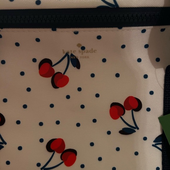 *New* Kate Spade Navy and Red Cherry Patterned Cooler Bag - Picture 4 of 13